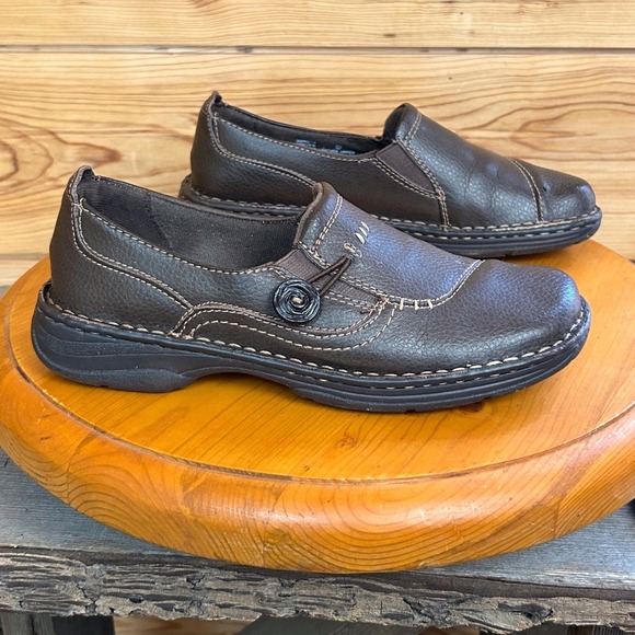 Earth Spirit Shoes - Earth Spirit Kenya-B‎ Womens 8.5 Brown Leather Slip On Loafers Gelron 2000 Comfy